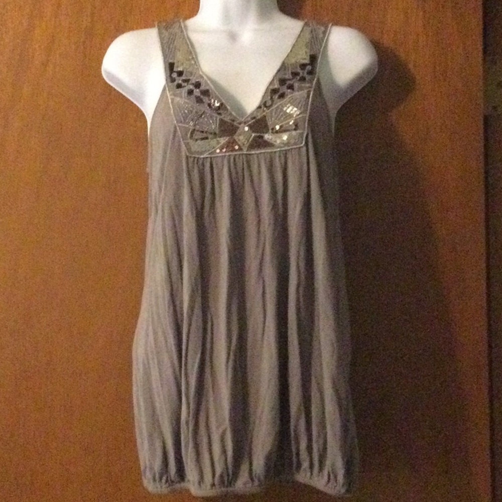 Oasis beaded yoke top sz M